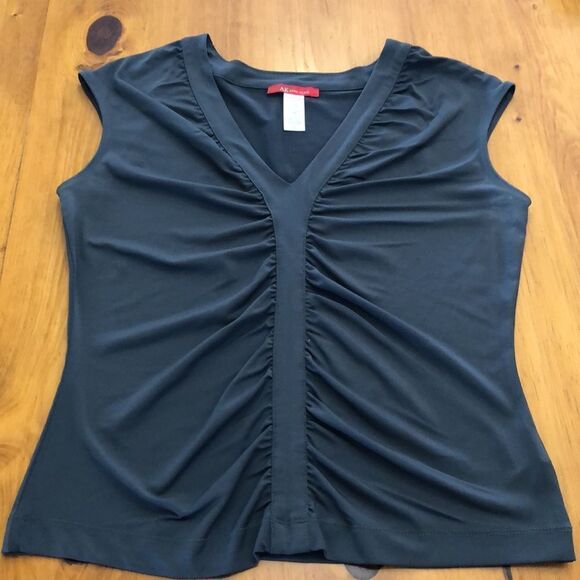 Anne Klein Stretch V Neck Top - Picture 4 of 9